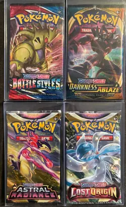 Pokemon TCG Sword Shield Unweighed Booster Pack Factory Sealed Lot of 4 NM - Image 1
