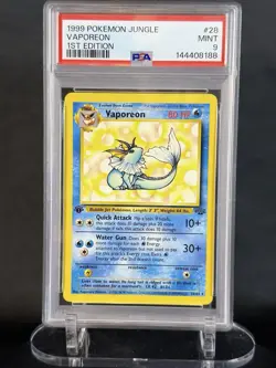 Pokemon 1st Edition Jungle Vaporeon 28/64 PSA 9 MINT FRESH GRADE - Image 1