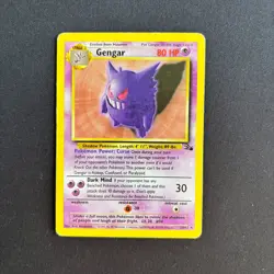 Gengar 20/62 - 1st Edition Rare Normal Fossil - Pokemon 1999, LP - Image 1