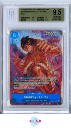 MONKEY D. LUFFY ALT ART ONE PIECE OP02-062 2023 PARAMOUNT WAR 9.5 EN - Image 1