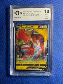 TAPU KOKO V 2021 Pokemon Sword and Shield Battle Styles #50 HOLO URR BCCG 10 - Image 1