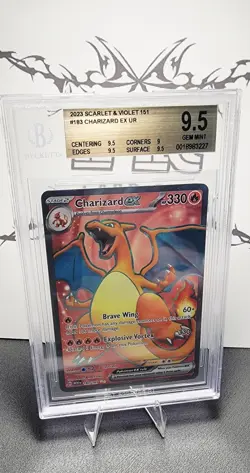 2023 Pokemon Charizard EX Scarlet & Violet 151 #183/165 Ultra Rare Beckett 9.5 - Image 1