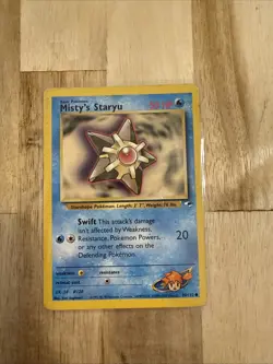 Pokemon Misty’s Staryu Vintage Gym Heroes Pokemon Card #90/132 - Image 2