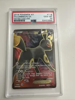 2016 POKEMON XY FATES COLLIDE #119 FULL ART/UMBREON EX PSA 10 * Umbreon Ex * - Image 1