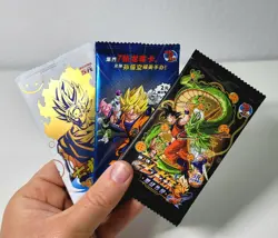 3 Premium Chrome Black, Blue, White Dragon Ball super card game Booster packs - Image 1