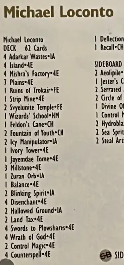 Pro Tour Deck: 1996 NYC Winner Michael Loconto- 64 Cards NO SIDEBOARD MTG Magic - Image 5