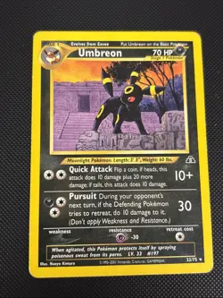 Pokemon TCG Umbreon 32/75 Neo Discovery Rare 70 HP Regular English Card - Image 3