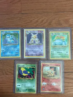 Vintage Pokemon Card Lot: Holo Blastoise, Venusaur, Alakazam + Japanese Cards - Image 1