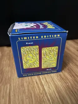 Pokemon 23k Gold Plated Jigglypuff Trading Card Sealed 1999 Blue Box Burger King - Image 2