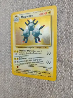 Pokemon TCG Magneton Holo Rare Vintage Card Base Set 9/102 LP - Image 3