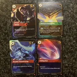 Riftbound TCG Bundle. 4 Rare Cards. Falling Star. Zhonya’s Hourglass NM - Image 1