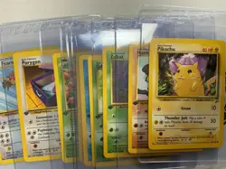 Lot of (9) Assorted Pokemon Cards w/ Pikachu some 1st Ed Cards - Image 1