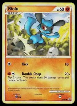 Pokemon Card HGSS Unleashed Riolu 60/95 Common - Image 1