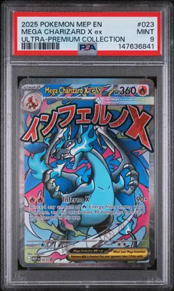 2025 Pokemon Mep Black Star Promo #023 Mega Charizard X Ex Ultra PSA 9 - Image 1
