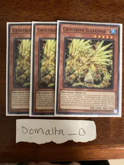 3x Yugioh Crystron Sulfefnir OP27-EN016 Common NM/VLP Playset - Image 1