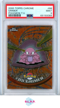 GRIMER POKEMON 88 2000 TOPPS CHROME POKEMON T.V. CHROME ENGLISH PSA 9 - Image 1