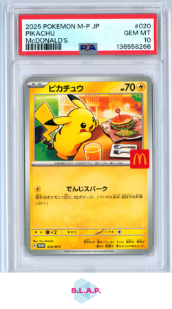 PIKACHU MCDONALD'S POKEMON JAPANESE M-P PROMO 2025 020 PSA 10 - Image 1