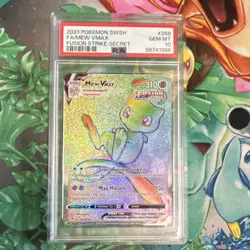 Pokemon Mew VMAX Fusion Strike Secret Rare Full Art Holo PSA 10 #268/264 - Image 1