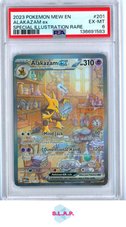 ALAKAZAM EX SPECI4L ILLUSTRATION RARE POKEMON MEW EN-151 2023 201 PSA 6 - Image 1