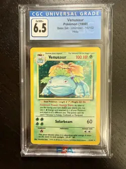 1999 Pokemon Venusaur #15 Base Set Holo CGC 6.5 - Image 1