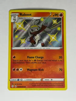 Pokemon NM Raboot Shiny Holo Rare SV016/SV122 Shining Fates Vault ✨ - Image 1