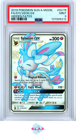 FA/SYLVEON GX HIDDEN FATES POKEMON SUN & MOON HIDDEN FATES 2019 SV76 PSA 9 - Image 1