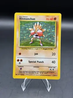 Hitmonchan 7/102 Pokemon Base Set Unlimited Holo Rare (MP) - Image 1