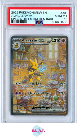 ALAKAZAM EX SPECI4L ILLUSTRATION RARE POKEMON MEW EN-151 2023 201 PSA 10 - Image 1