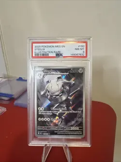 2025 POKEMON MEG EN-MEGA EVOLUTION ILLUSTRATION RARE #150 STEELIX PSA 8 - Image 1