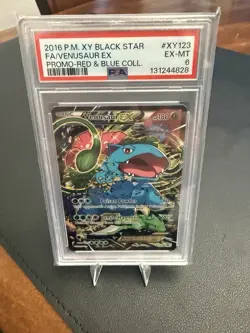 2016 POKEMON XY PROMO RED & BLUE COLLECTION FULL ART/VENUSAUR EX PSA 6 - Image 1