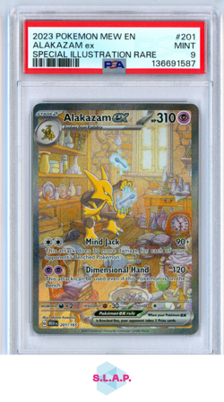 ALAKAZAM EX SPECI4L ILLUSTRATION RARE POKEMON MEW EN-151 2023 201 PSA 9 - Image 1