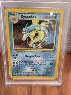 1999 POKEMON BASE SET UNLIMITED #6 GYARADOS HOLO PSA 8 - Image 2
