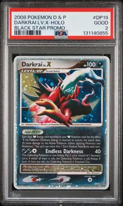 2008 POKEMON DIAMOND & PEARL BLACK STAR PROMO #DP19 DARKRAI LV.X-HOLO PSA 2 - Image 1