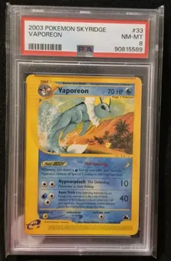 Pokemon Card 2003 Skyridge Vaporeon #24/144 Rare Non Holo PSA 8 - Image 1