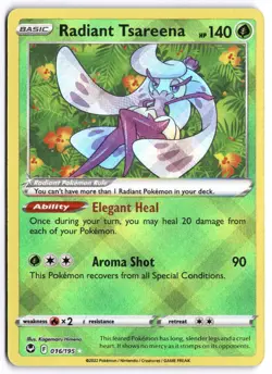 Radiant Tsareena 016/195 Silver Tempest Rare Pokemon Card Near Mint NM - Image 1