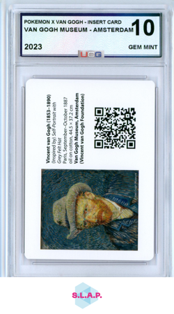 VINCENT VAN GOGH GREY FELT HAT POKEMON INSERT CARD 2023 PIKACHU ENG UCG 10 - Image 1
