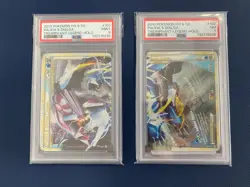 Palkia & Dialga Legend Set PSA 9 Top & PSA 7 Bottom Pokemon TCG Card Triumphant - Image 1
