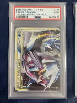 Palkia & Dialga Legend Set PSA 9 Top & PSA 7 Bottom Pokemon TCG Card Triumphant - Image 2