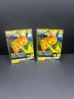 2x Raichu GX 20/68 Hidden Fates Holo Pokemon Cards Lot – Damaged/Played - Image 1