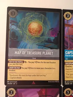 Lorcana Disney Treasure Planet 4 Cards 1 Cold Foil Map Of Treasure Planet201/204 - Image 2