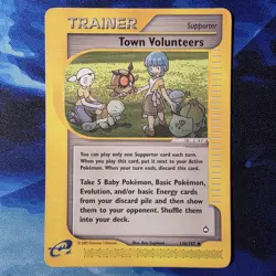 Town Volunteers 136/147 Uncommon Aquapolis Pokemon Card Free Shipping - Image 1