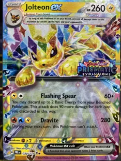 Pokemon Jolteon EX TCG Prismatic Evolutions Stamped Promo Card 030/131 Sealed - Image 1