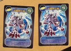 2 Digimon D-Tector GARURUMON 1st Edition Cards 2002 Bandai DT-8 CHAMPION, XB6CB - Image 1