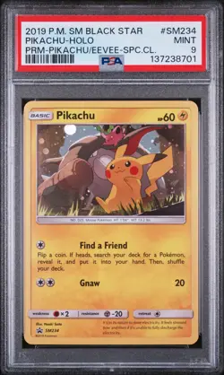 Pikachu Holo SM234 Pikachu-gx & Eevee-gx Special Collection Pokemon PSA 9 - Image 1