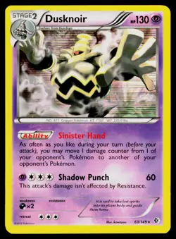 Dusknoir - #63/149 Holo Rare Pokemon Boundaries Crossed NM - Image 1