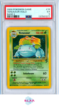 VENUSAUR-HOLO BASE II POKEMON GAME BASE II 2000 18 PSA 5 - Image 1