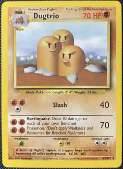 Dugtrio 019/102 Base Set Regular (See Photos) Pokemon Card - Image 1