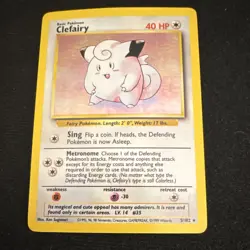 Pokemon Clefairy Base Set 5/102 Holo Rare 40 HP Basic English 1999 - Image 1