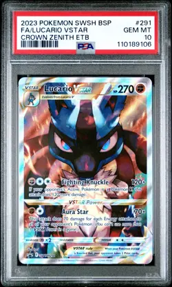 Pokemon - Lucario Vstar SWSH291 ETB Promo PSA 10 Gem Mint - Image 1