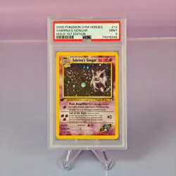 SABRINA'S GENGAR HOLO-1ST EDITION POKEMON GYM HEROES HOLO SWIRL 2000 14 PSA 9 - Image 1